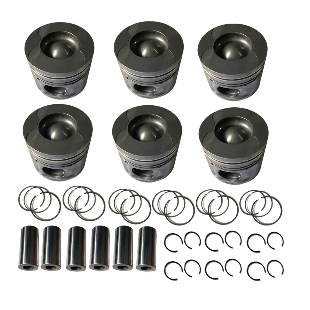 6X Pistons W Ring Set Fit For LR3 LR4 Range Rover Sport XF XJ 276DT AJD 2.7T 05-15