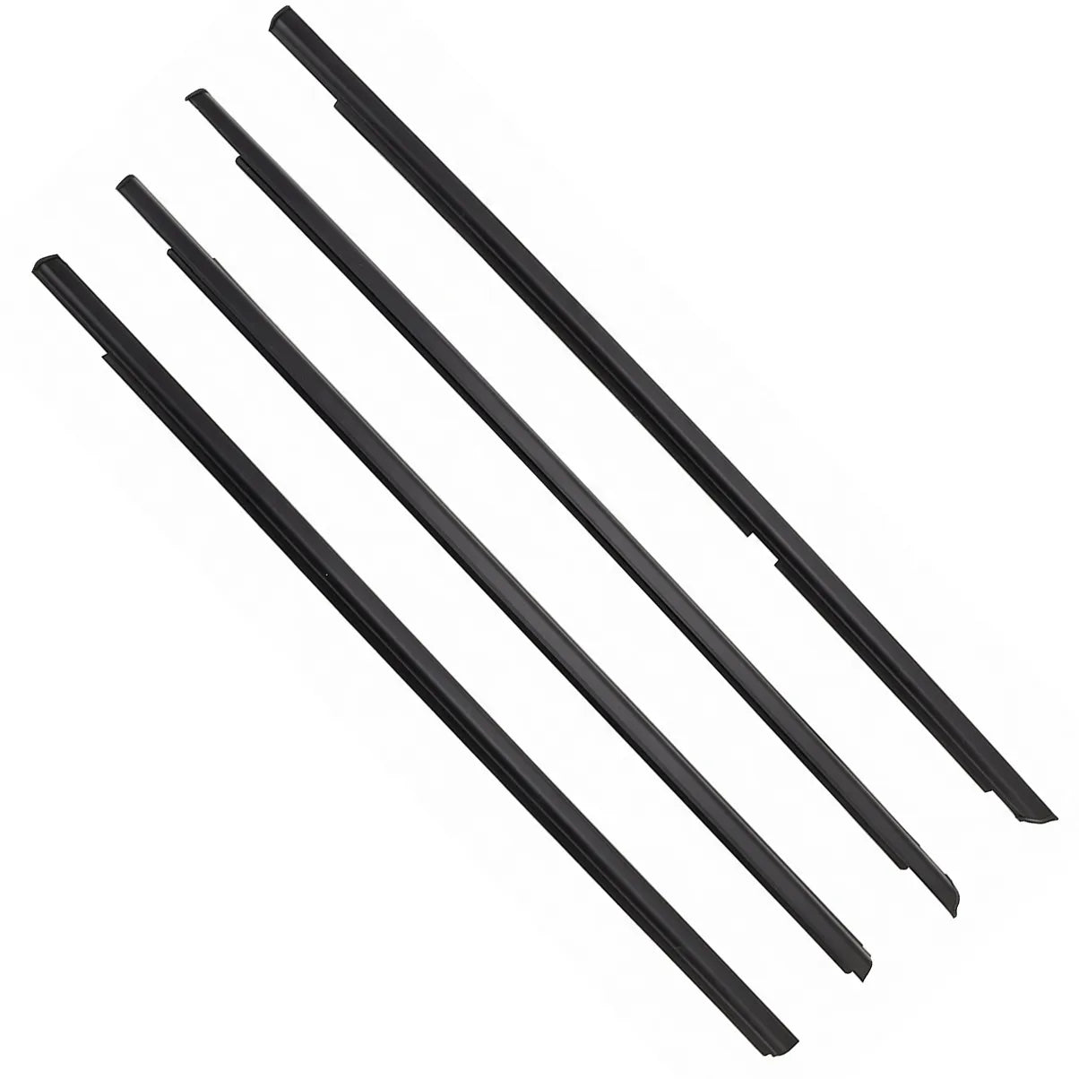 Complete 4-piece outer window beltline molding set for DA64/DR64/DG64/DS64 K-Vans. Replaces OEM 83811-68H00, 80318-4A00H, MQ506942, 1A06-58-811 and all cross-reference numbers-1
