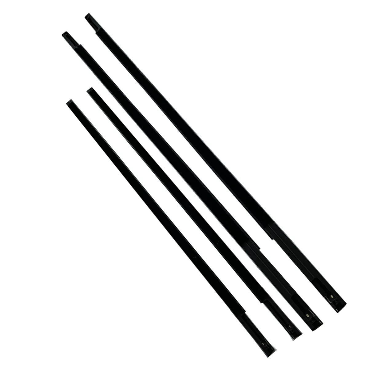 4X Front Rear Left Right Outside Grossy Black Window Mouldings Fit For Acura MDX 07-13