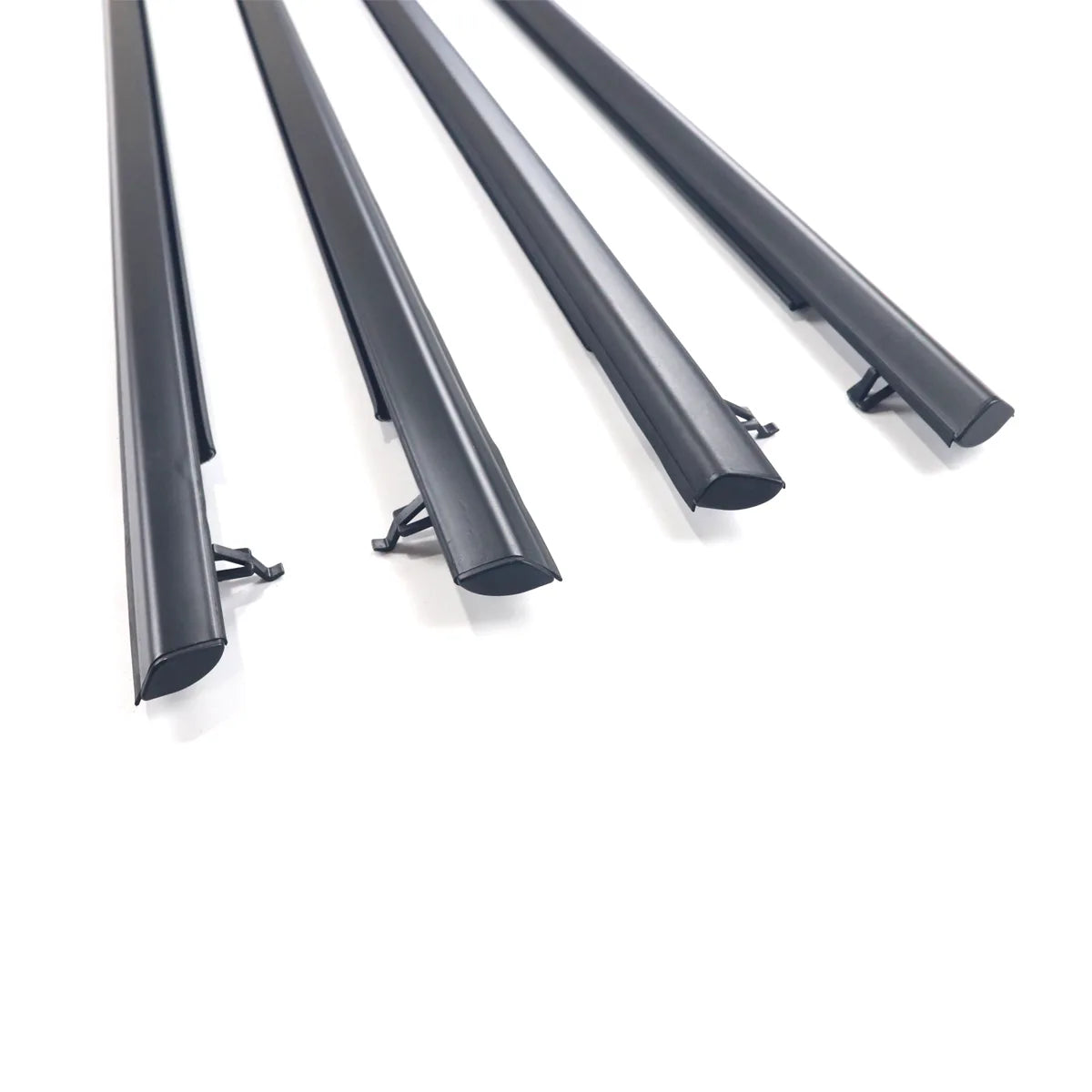 4X FL FR RL RR Outer Black Window Weatherstrips Moldings For Fit Jazz Hatchback 2015-2020