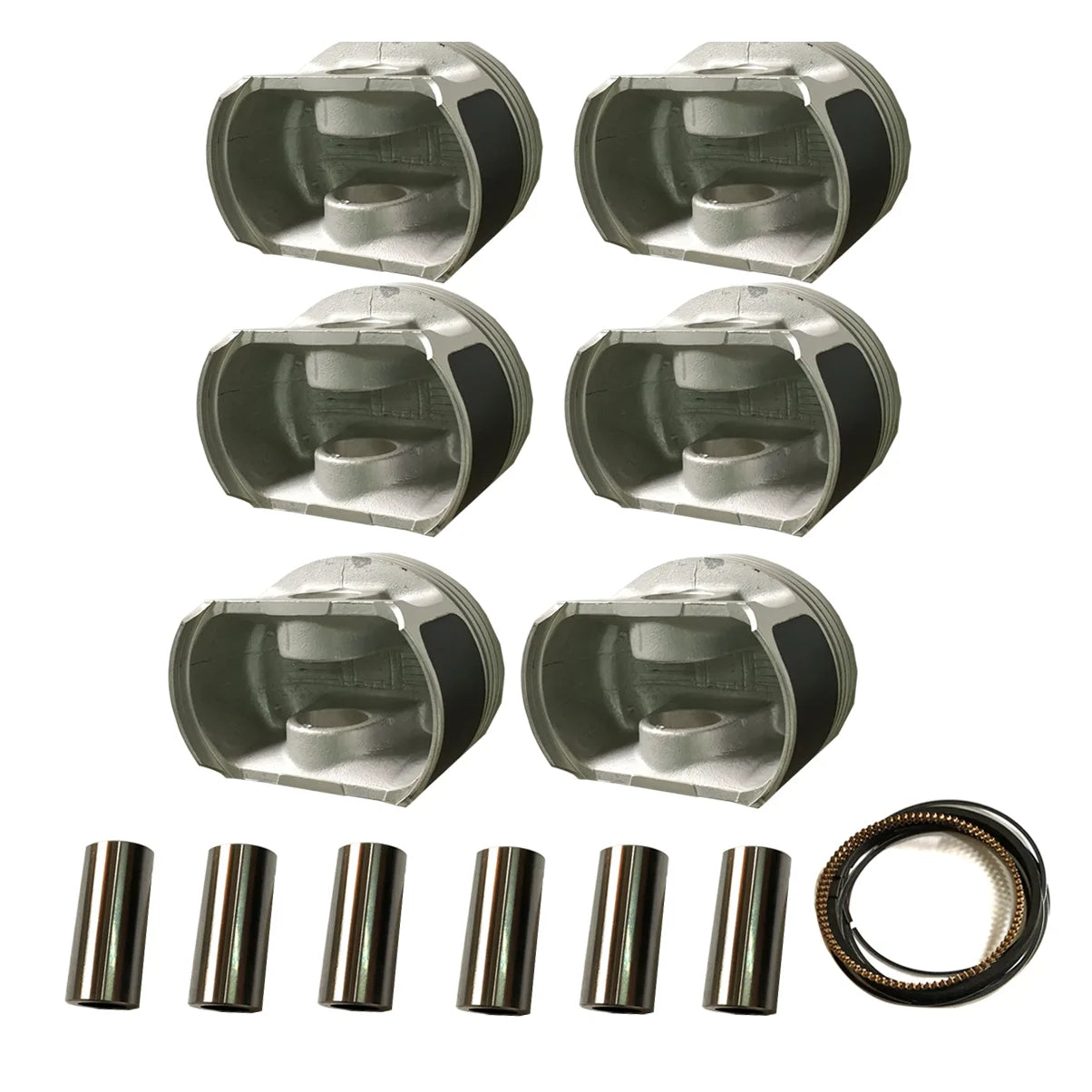 6X Pistons W Ring Set For IX35 Tucson Sonata Sportage K5 Tiburon 2.7L G6BA 1999-2007