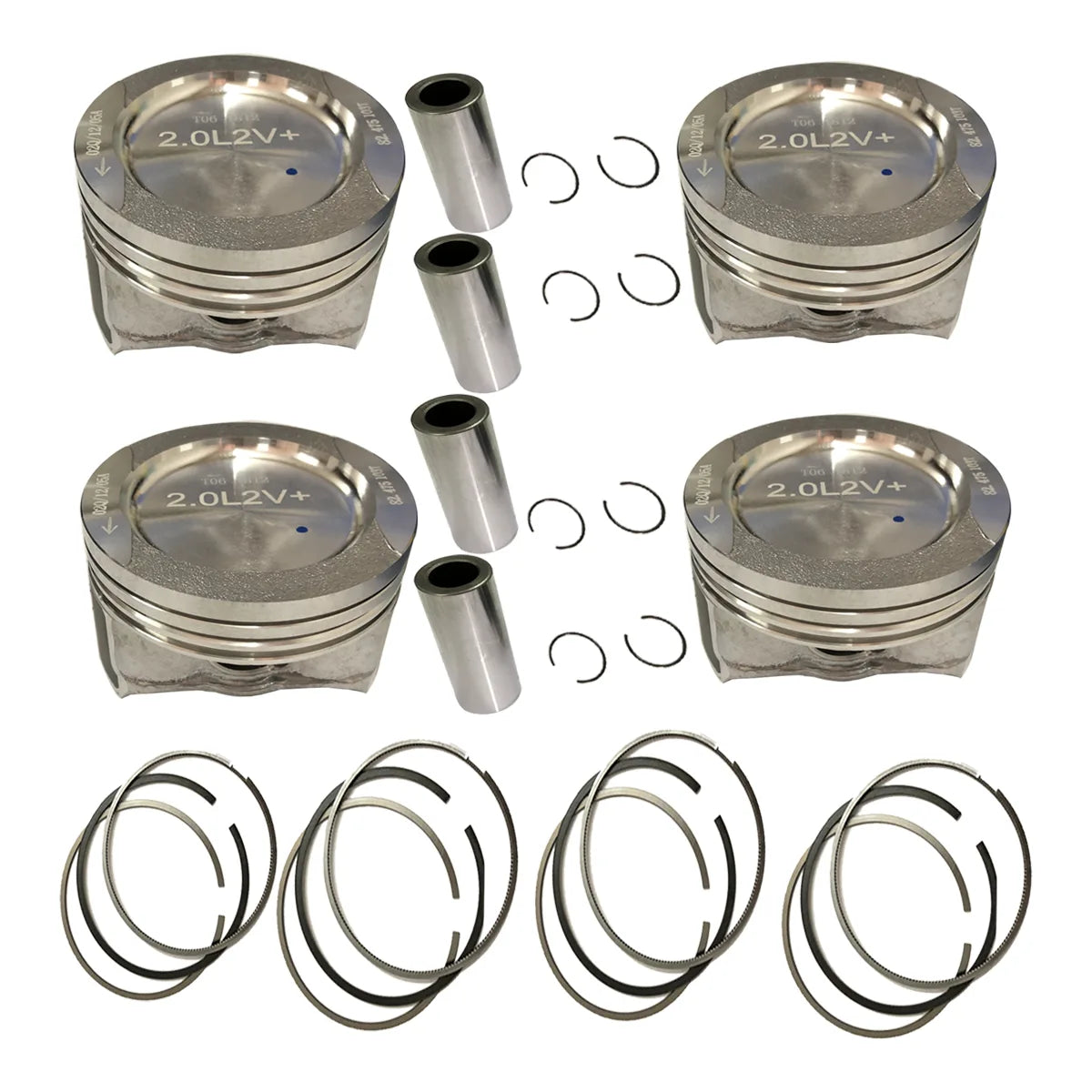 4X Pistons W Ring Set For Beetle Passat Golf Superb Polo 2.0L 82.5mm 1997-2010