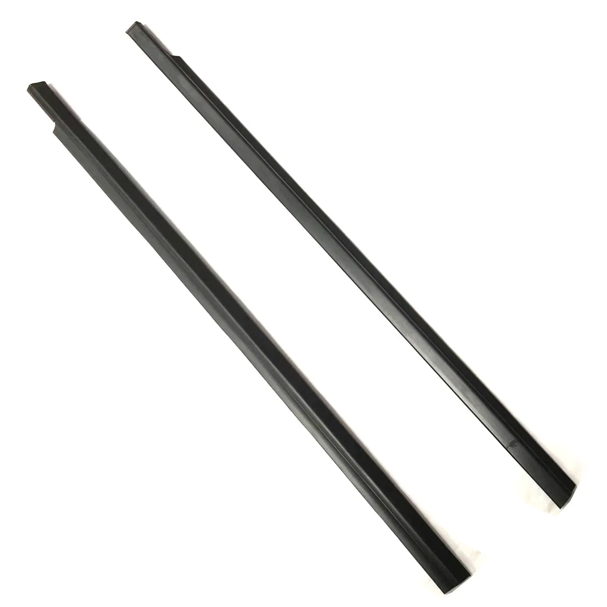 2x Frisos Exteriores Dianteiros Pretos para Janelas e Borrachas para Mitsubishi Pajero Montero MK2 Curto 1991-2003