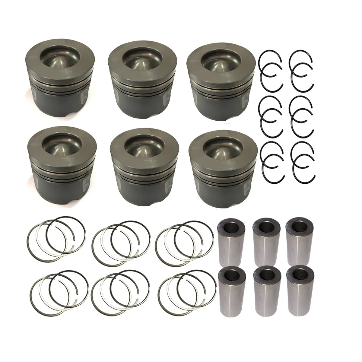 6X Engine Piston W Rings Fit For Range Rover LR4 XF XJ F-Face 3.0T 306DT 12+