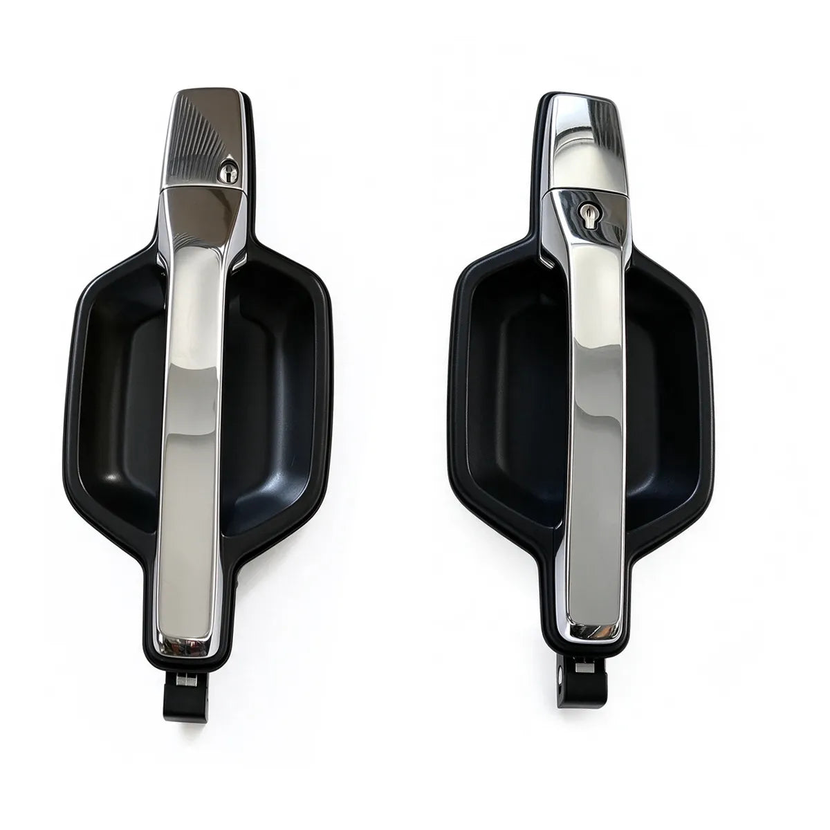 5746A057XA Left and 5746A058XA Right Rear Exterior Door Handles Pair Chrome Lever with Black Bowl for 2007-2021 Mitsubishi Pajero Montero MK4 V90