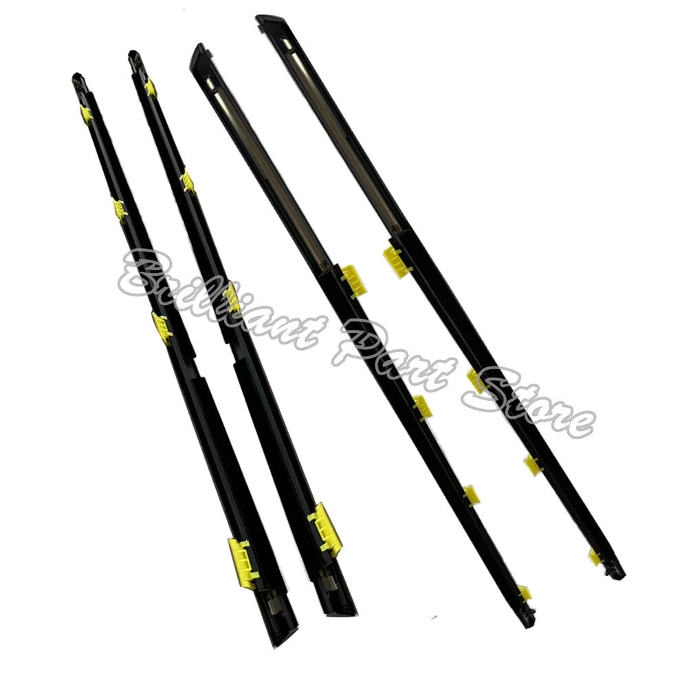 FL FR RL RR Car Chrome Outside Window Moulding Weatherstrip Fit For Civic 01-05