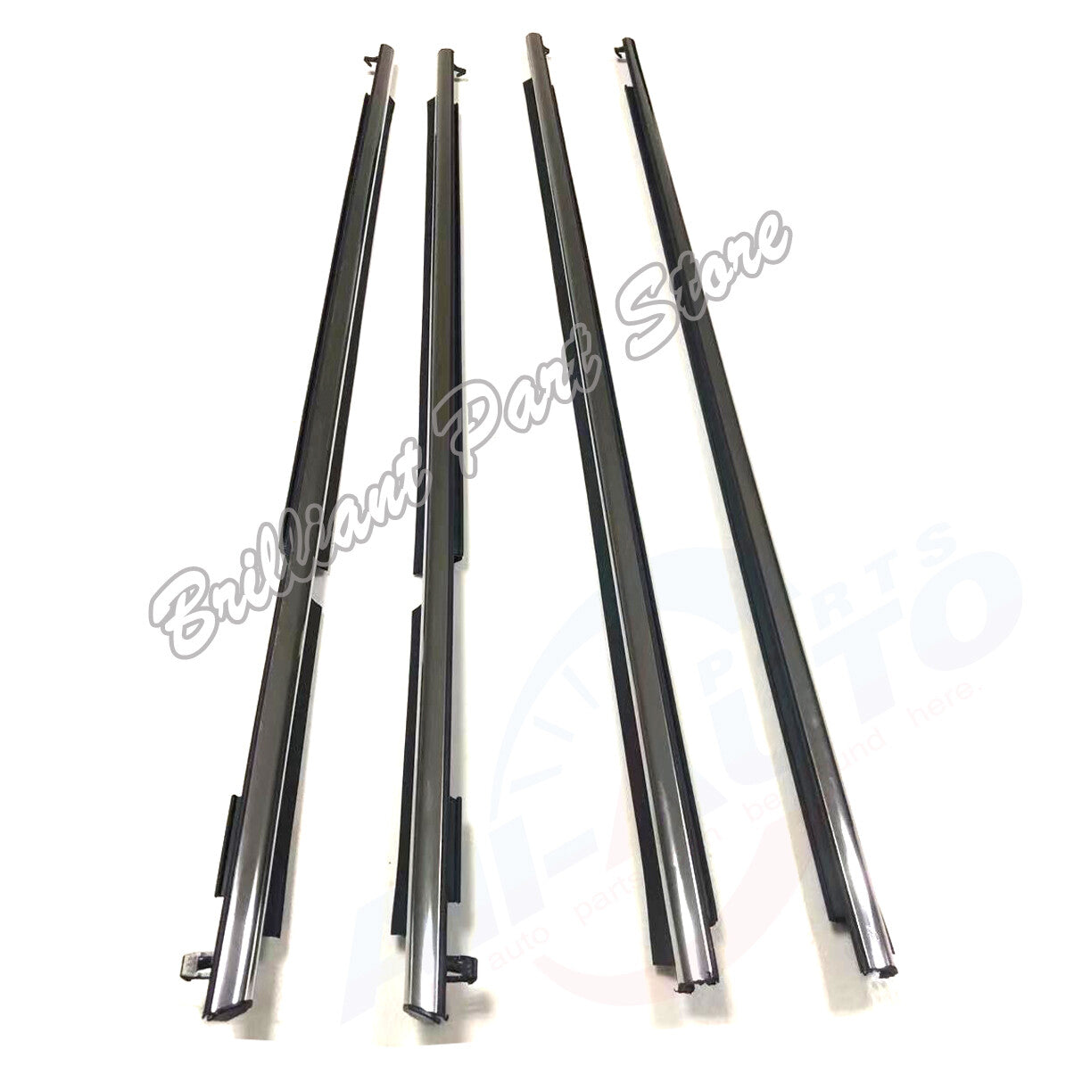 4X FL FR RL RR Chrome Door Belt Moudings Weatherstrips Fit For Lexus GX460 10-19