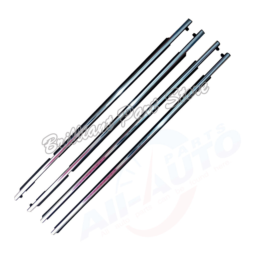 4pcs FL FR RL RR Chrome Door Belt Moldings Weatherstrip Fit For 4Runner 14-21
