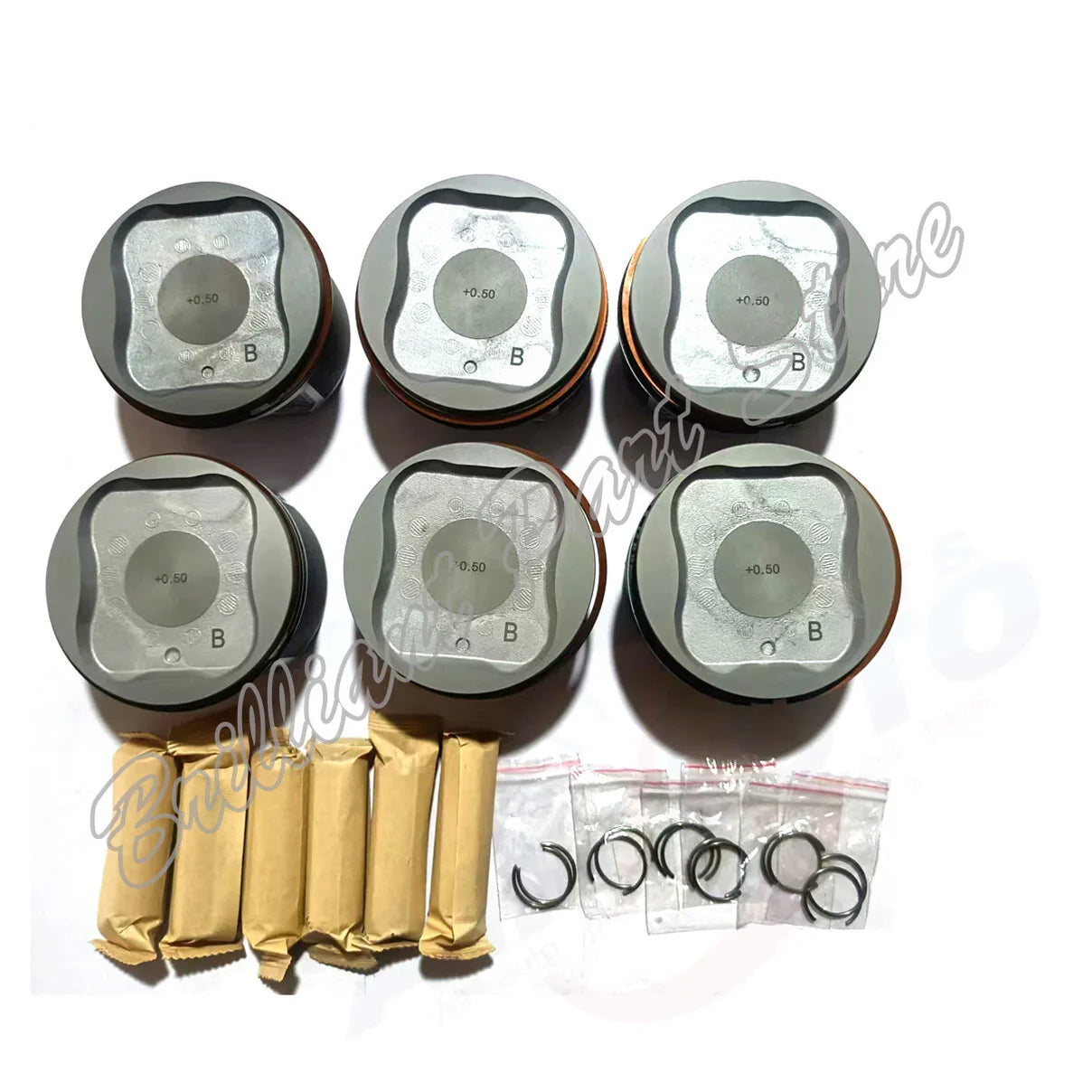 6X +0.5mm Pistons W Ring Fit For 4Runner FJ Cruiser Tacoma Tundra 4.0L 1GR 03-09
