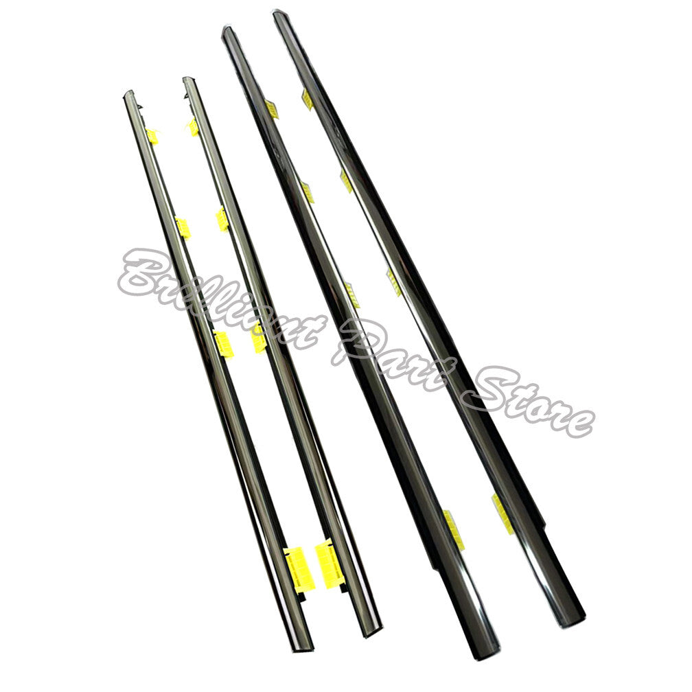 FL FR RL RR Car Chrome Outside Window Moulding Weatherstrip Fit For Civic 01-05