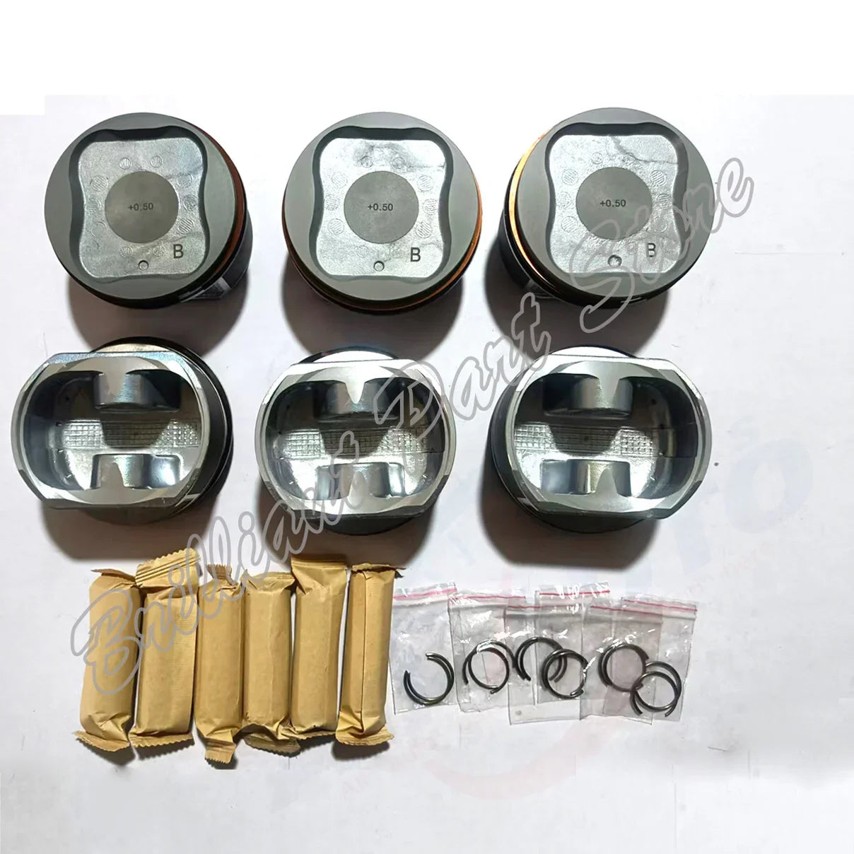 6X +0.5mm Pistons W Ring Fit For 4Runner FJ Cruiser Tacoma Tundra 4.0L 1GR 03-09
