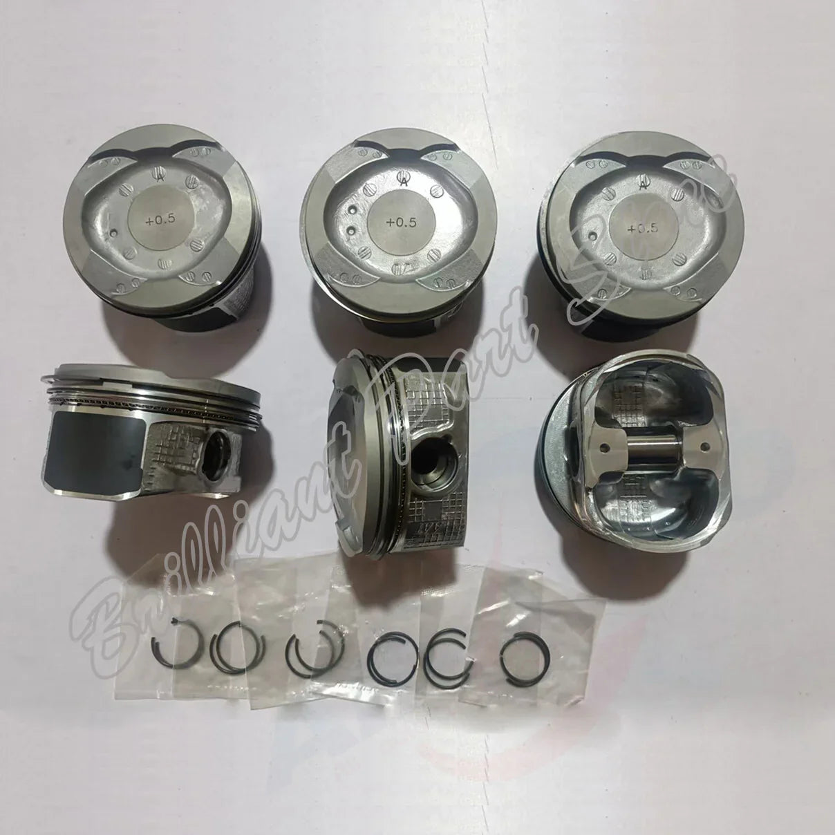 6pcs Oversized 0.5mm Engine Pistons W Ring Set For Engine 3GR-FE 05+