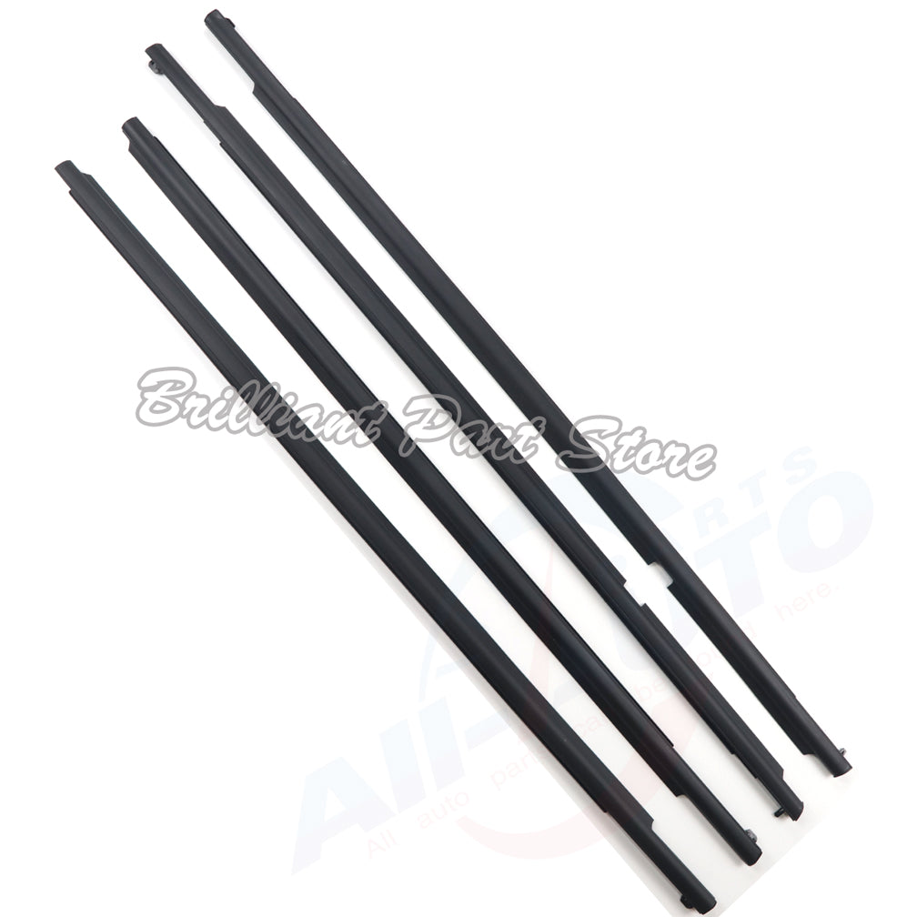FL FR RL RR Black Window Moulding Trims Weatherstrip Seal Belt For LX570 08-20