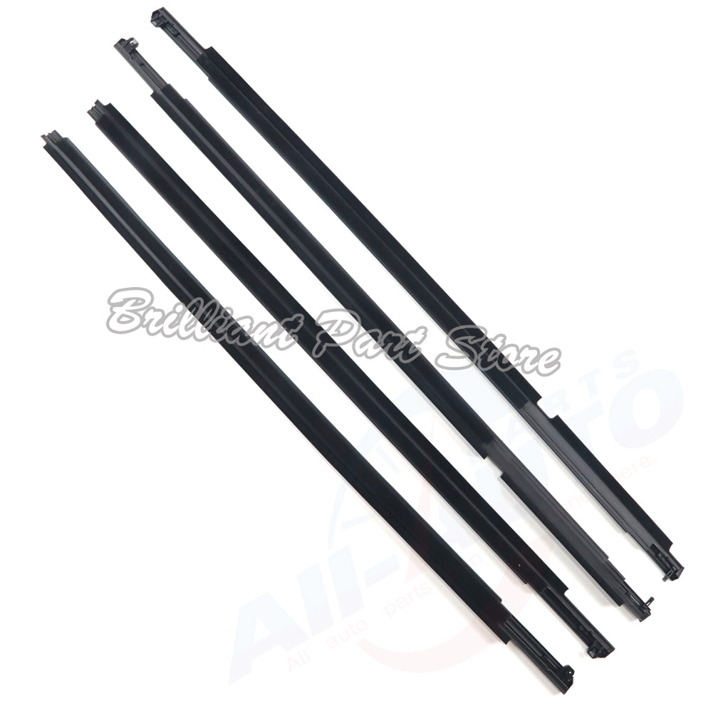 FL FR RL RR Black Window Moulding Trims Weatherstrip Seal Belt For LX570 08-20
