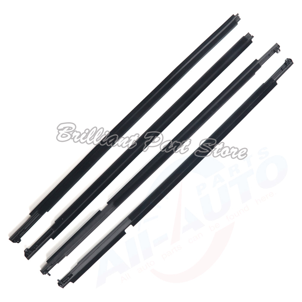 FL FR RL RR Black Window Moulding Trims Weatherstrip Seal Belt For LX570 08-20