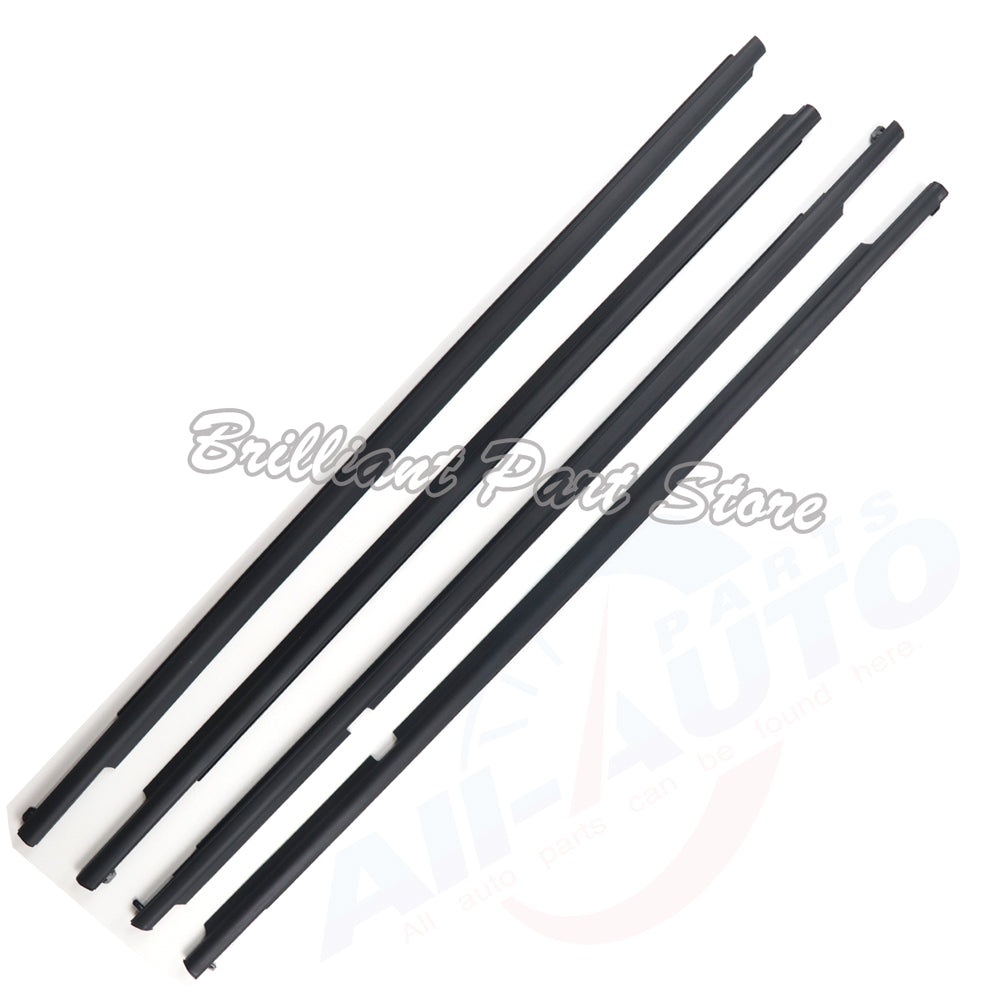 FL FR RL RR Black Window Moulding Trims Weatherstrip Seal Belt For LX570 08-20