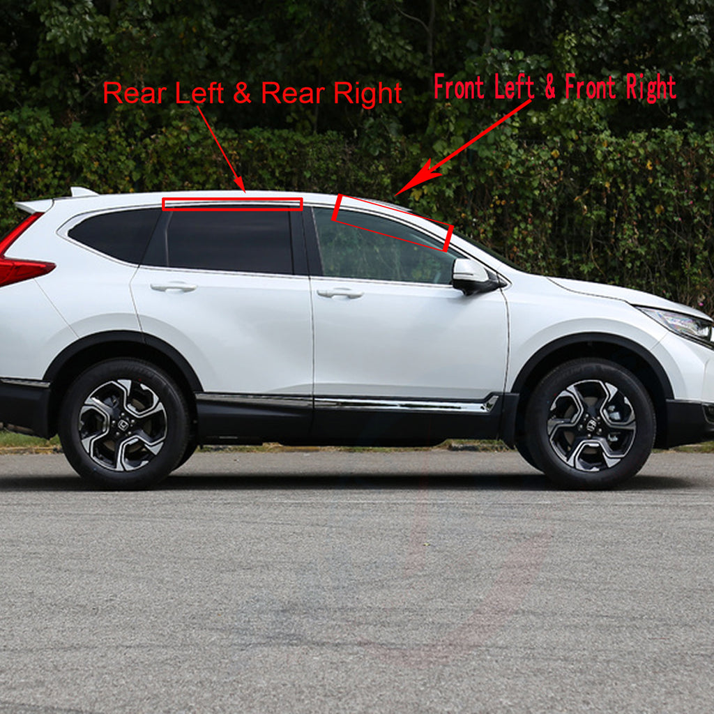 FL FR RL RR Chrome Upper Window Drip Mouldings Weatherstrips For CRV 06-11