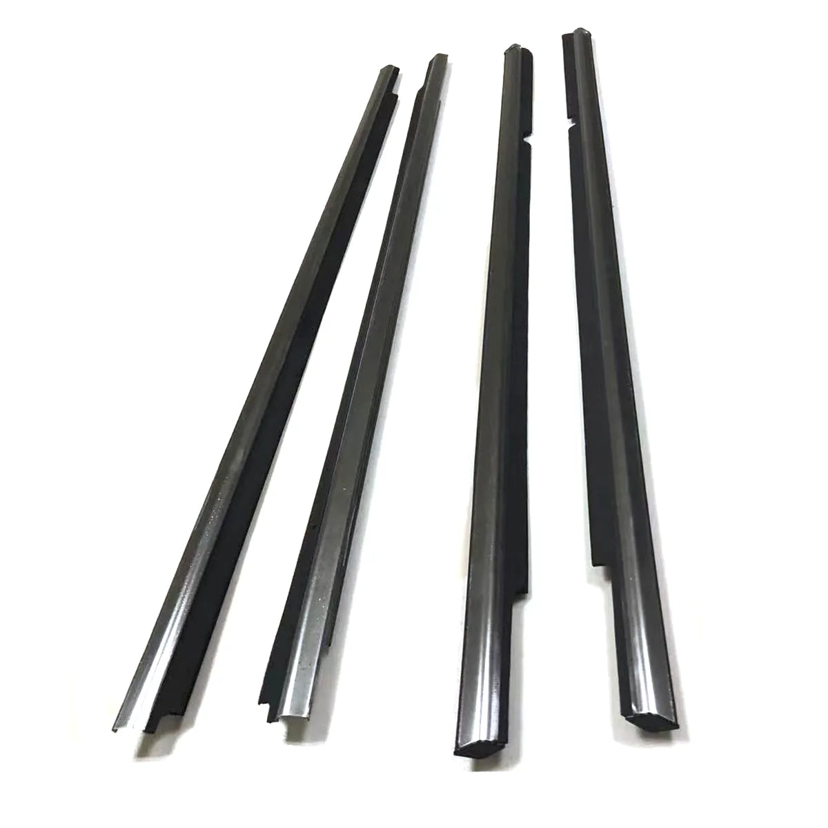 4X FL FR RL RR Outside Chrome Window Moldings Weatherstrips For Lancer 2.0L 2.4L 07-17