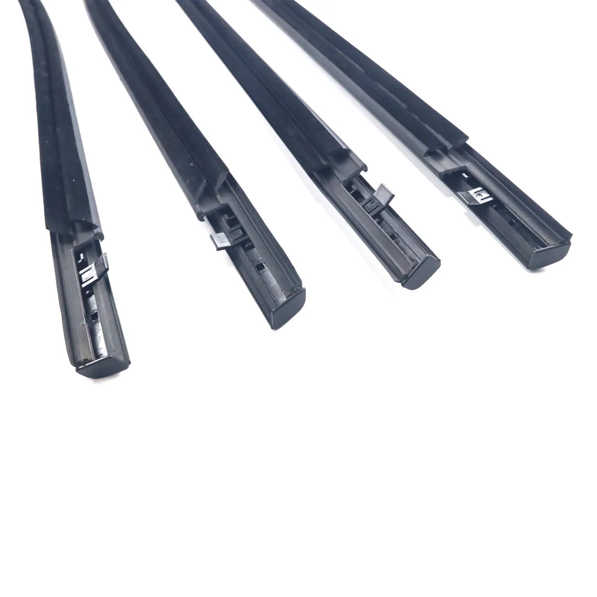 4X FL FR RL RR Black Outside Window Moldings Weatherstrips For Civic Hatchback 17-21