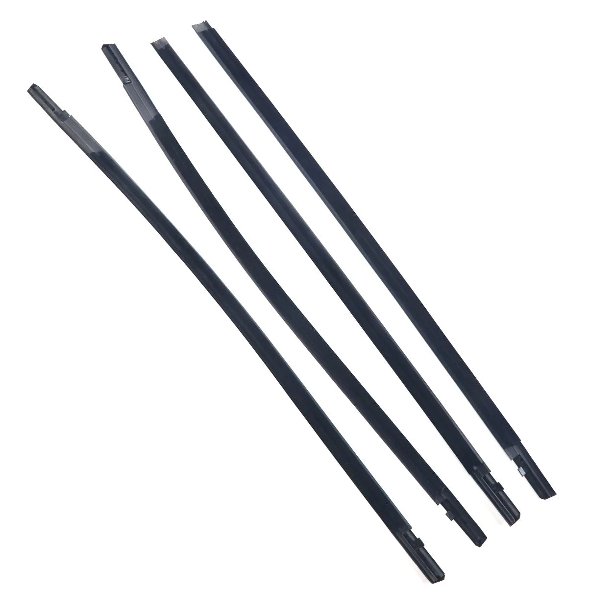 4X FL FR RL RR Black Outside Window Moldings Weatherstrips For Civic Hatchback 17-21