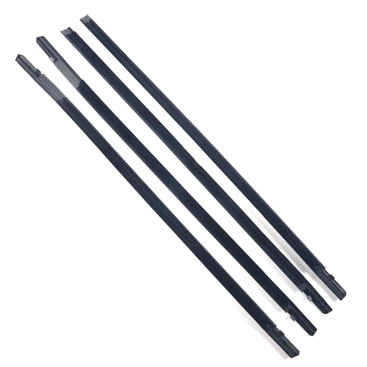 4X FL FR RL RR Black Outside Window Moldings Weatherstrips For Civic Sedan 17-21