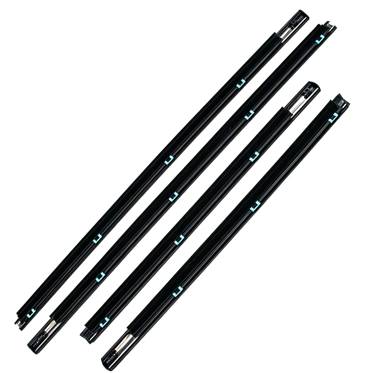 4-Piece Outer Window Molding Weatherstrip Sweep Set for Nissan Almera, Bluebird Sylphy & Pulsar Sedan (Replaces 4M500/4M501)