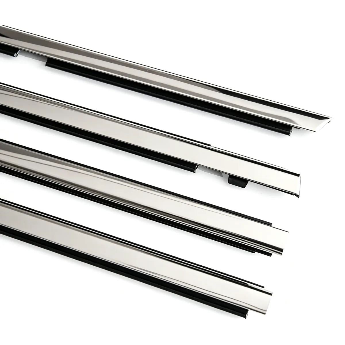 4 tiras de moldeo para ventanas exteriores negras para Highlander 2008-2010