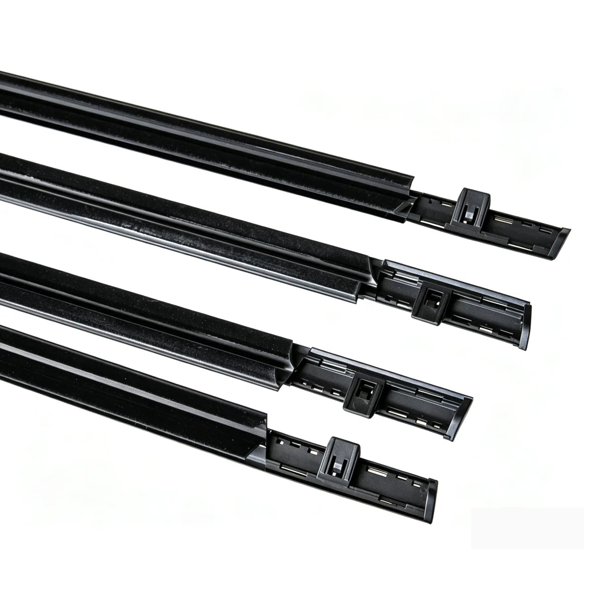 4 tiras de moldeo para ventanas exteriores negras para Highlander 2008-2010