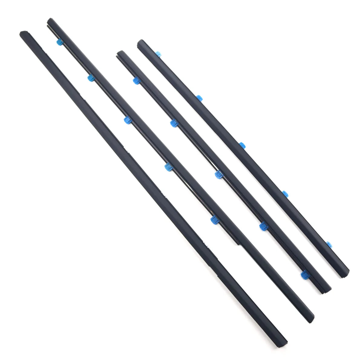 4X FL FR RL RR Outside Black Window Weatherstrips Moldings Fit For Odyssey 2009-2014