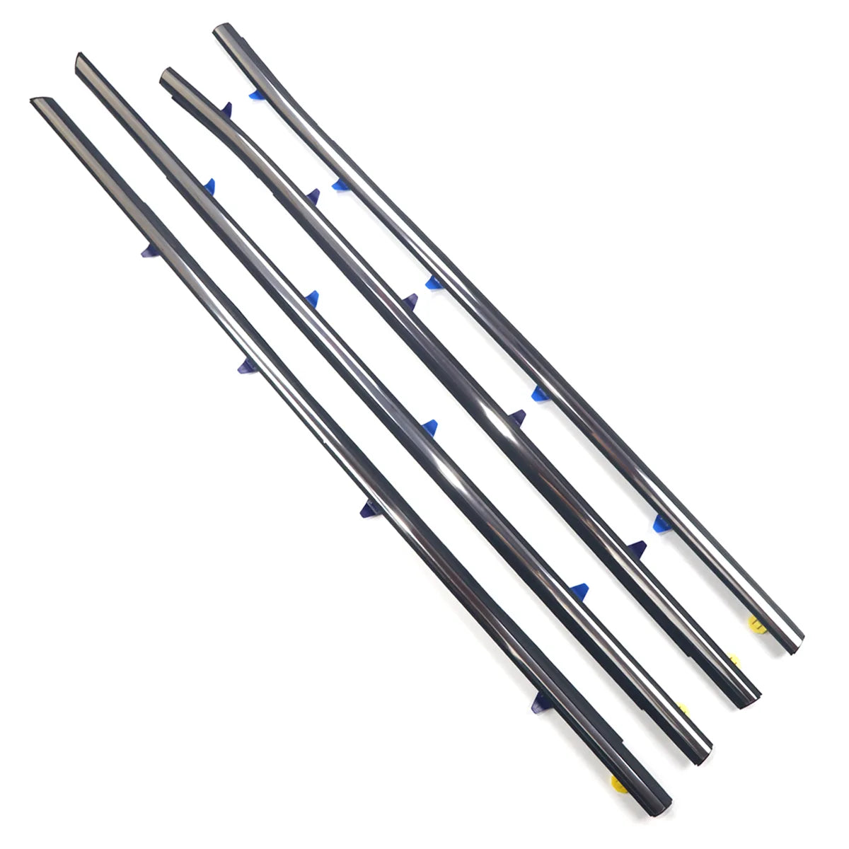 4X Front Rear Left Right Chrome Window Moldings Weatherstrips Fit For Accord 1998-2002