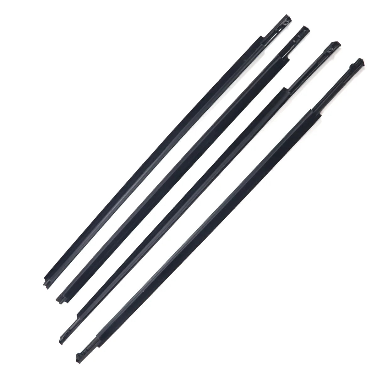 4X FL FR RL RR Outside Black Window Moldings Weatherstrips Fit For Prius 04-08