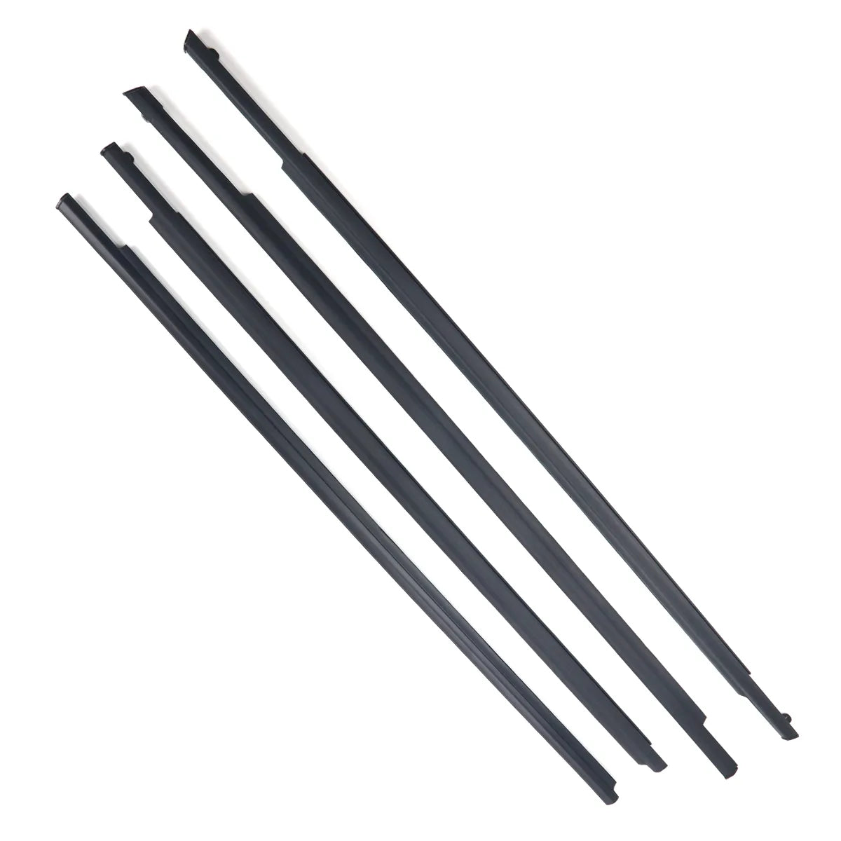 4X FL FR RL RR Outside Black Window Moldings Weatherstrips Fit For Prius 04-08