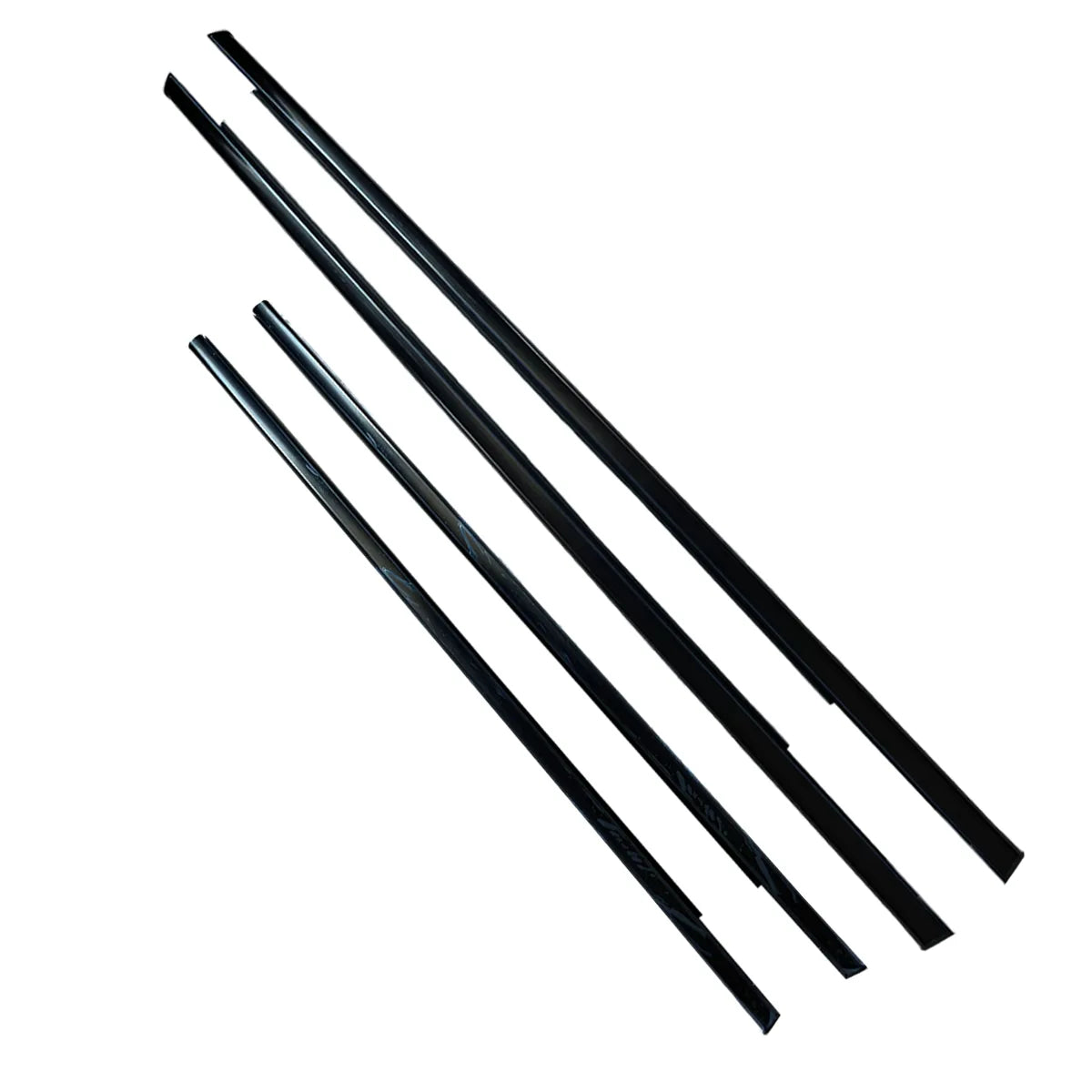 4X Front Rear Left Right Outside Grossy Black Window Mouldings Fit For Acura MDX 07-13