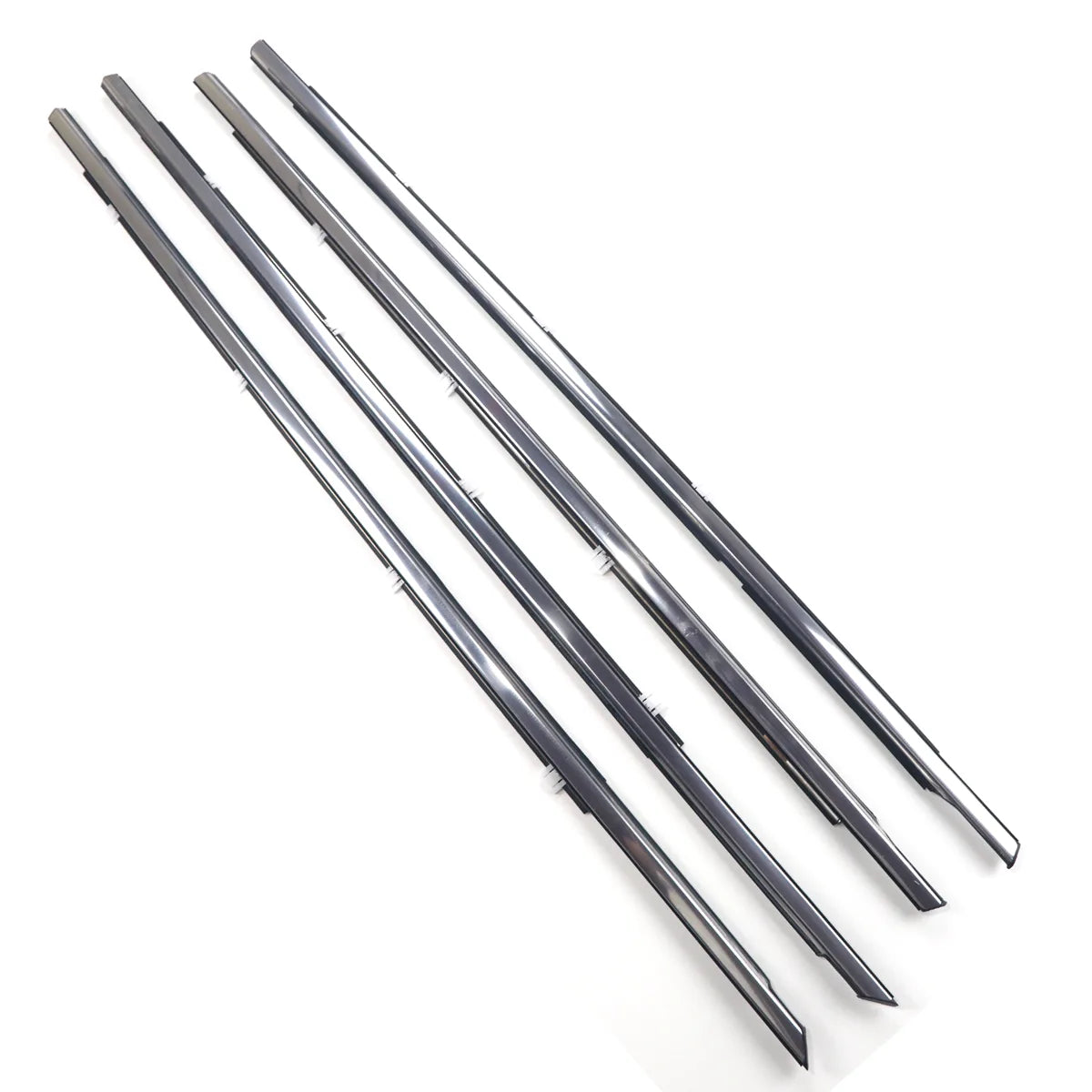 4X FL FR RL RR Chrome Outside Window Moldings Weatherstrips Fit For Accord 2013-2017
