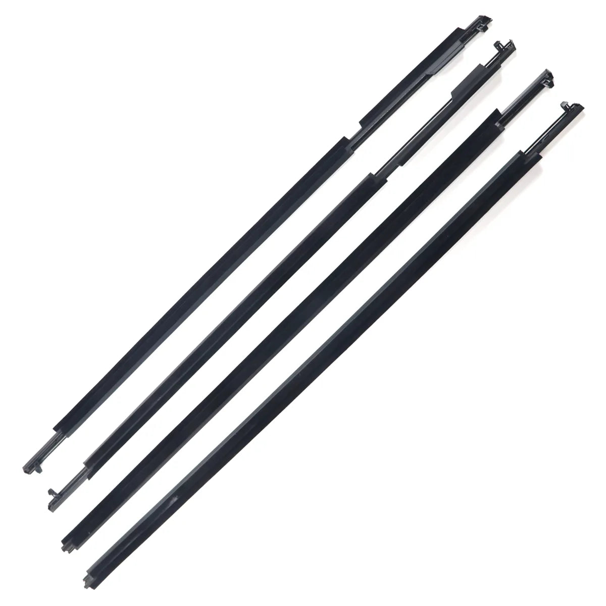 4X FL FR RL RR Chrome Outside Window Moldings Weatherstrips Fit For 4Runner 2014-2021