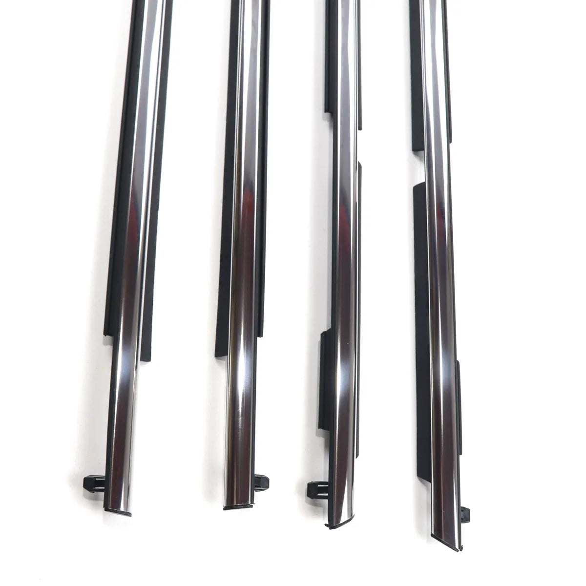 4X FL FR RL RR Chrome Outside Window Moldings Weatherstrips Fit For 4Runner 2014-2021