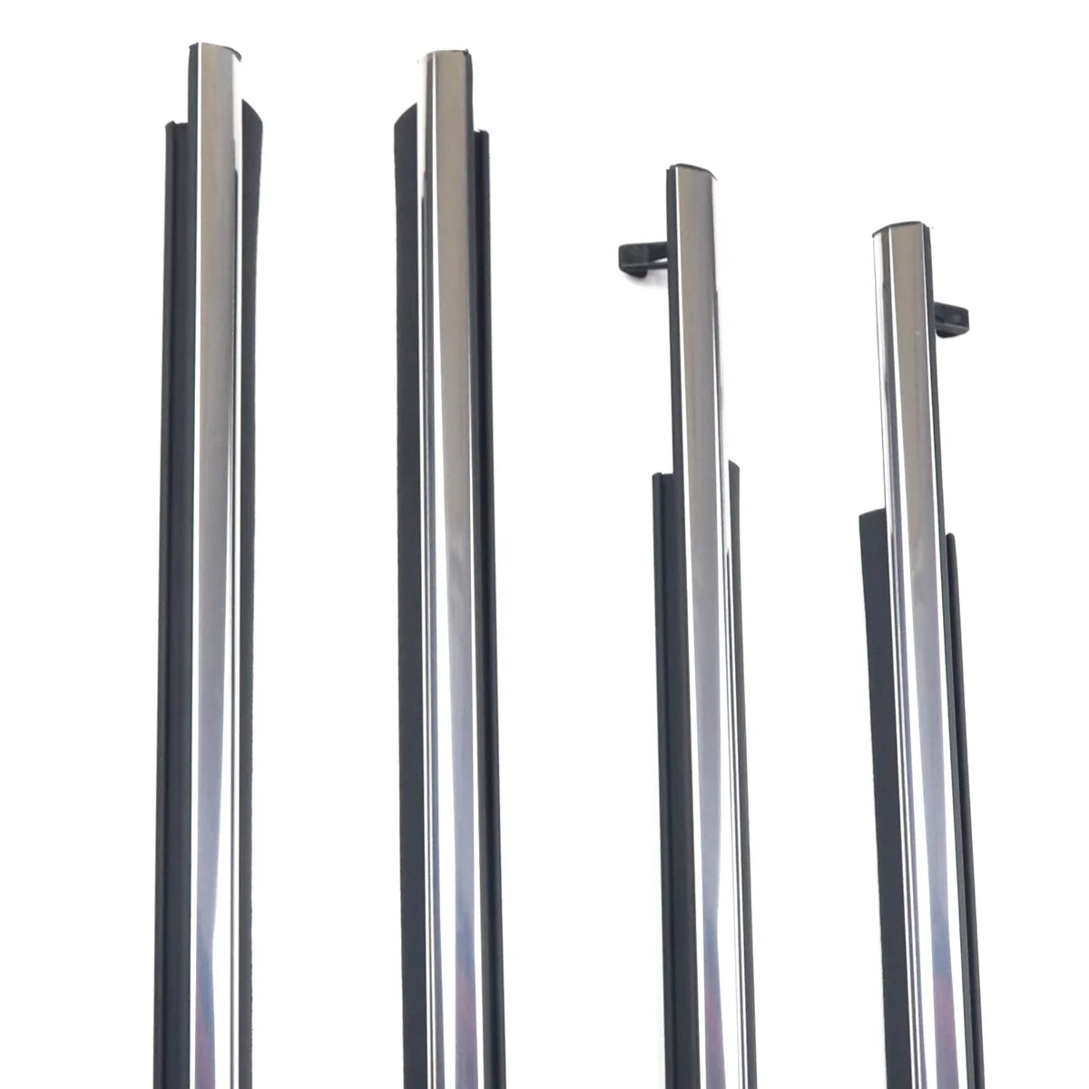 4X FL FR RL RR Chrome Outside Window Moldings Weatherstrips Fit For 4Runner 2014-2021