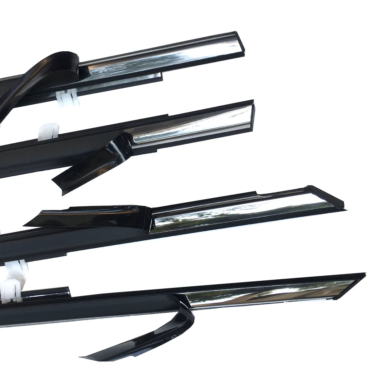 4X FL FR RL RR Outside Chrome Window Moldings Weatherstrips Fit For Crosstour 2010-2015
