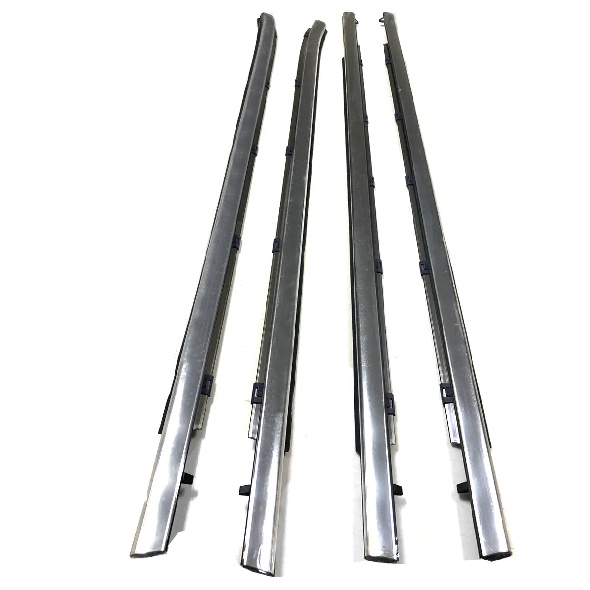 4X FL FR RL RR Chrome Window Mouldings Weatherstrips Fit For Highlander 13-19