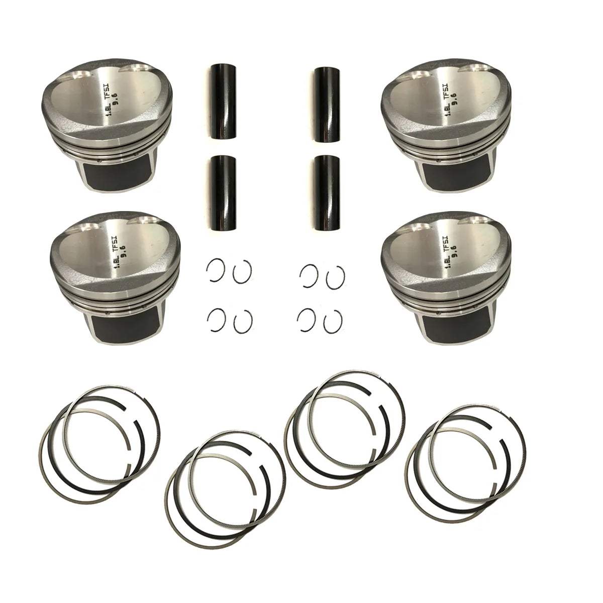 4X Pistons W Ring Set Pins For A3 A4 A5 A6 TT Golf Passat Polo 1.8T 13-21
