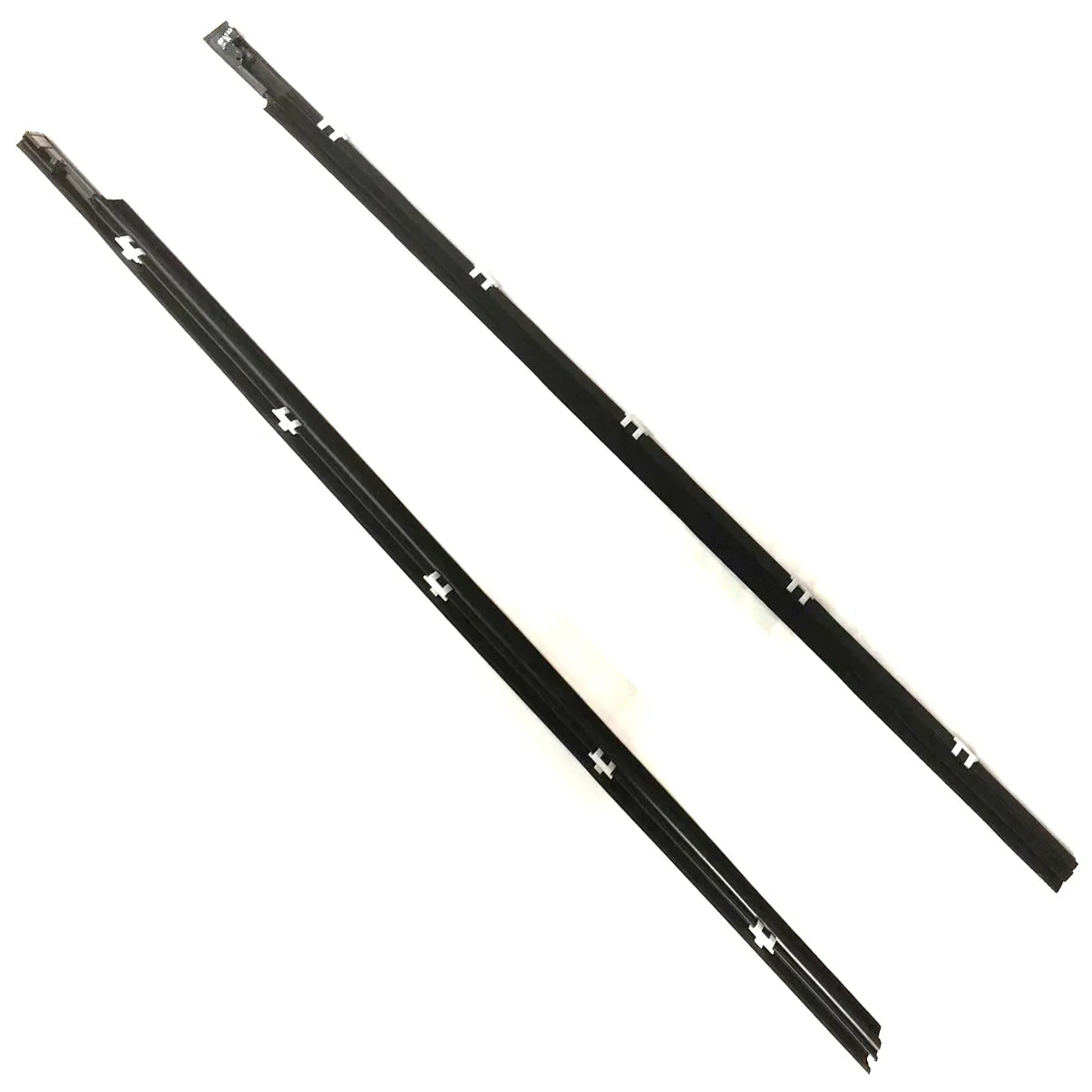 2x Frisos Exteriores Dianteiros Pretos para Janelas e Borrachas para Mitsubishi Pajero Montero MK2 Curto 1991-2003