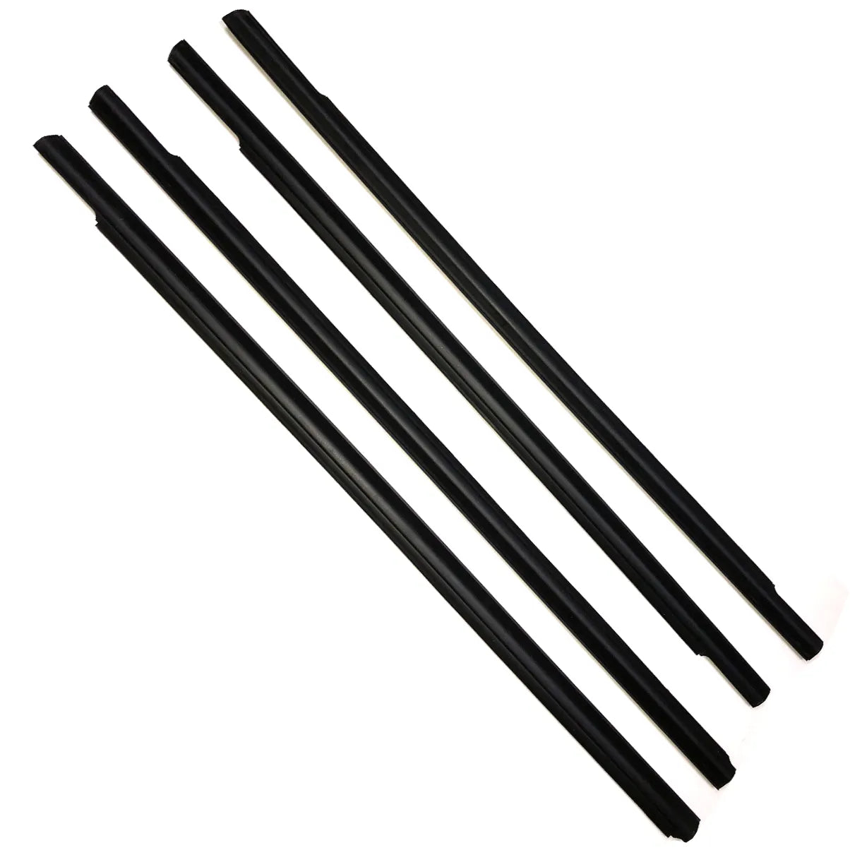 4X Black Outer Window Molding Weatherstrips for Mitsubishi Outlander Airtrek CU2W CU4W CU5W 2002-2008
