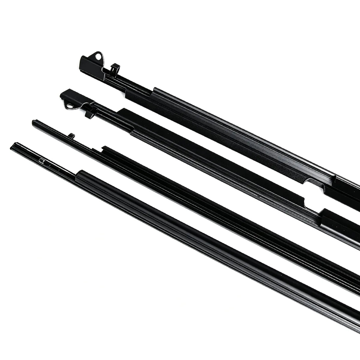 4 tiras de moldeo para ventanas exteriores negras para Highlander 2008-2010
